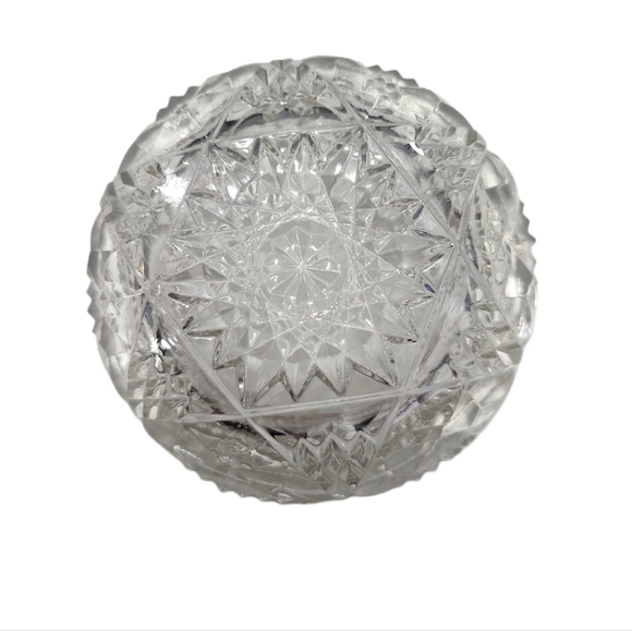 Vintage Cut Glass Dresser/Vanity Jar Textured Glass with Intricate Design - Picture 7 of 14